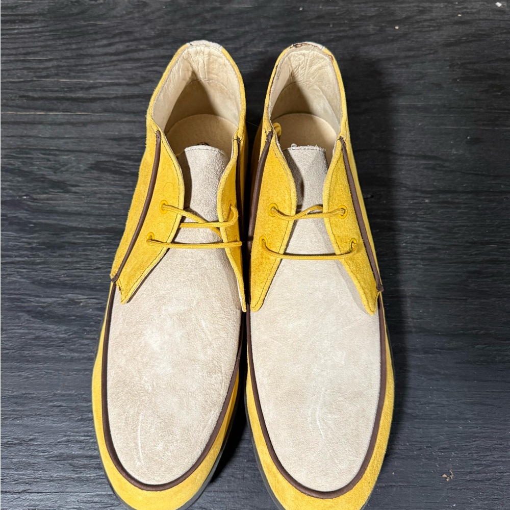 Hush Puppies Suede Shoes Yellow Black Mens Size 12 NWOB - Picture 6 of 10